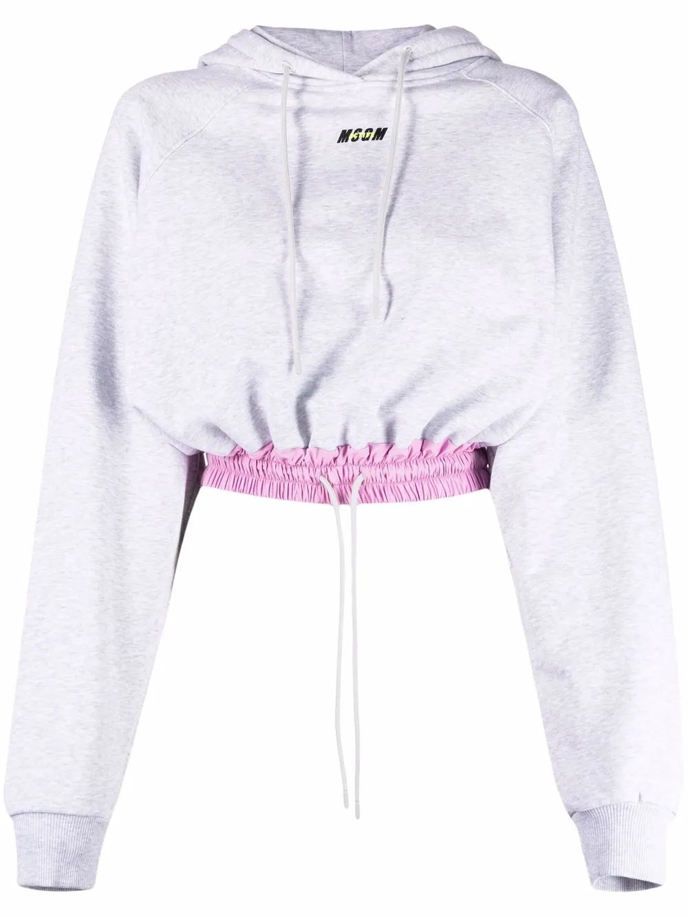 

MSGM drawstring-waist cropped hoodie - Grey