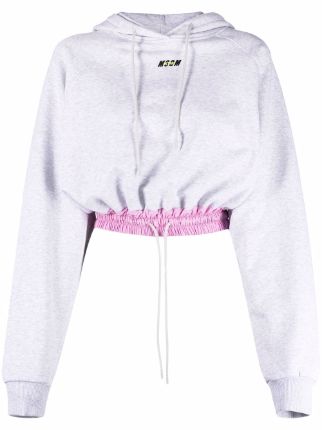 Drawstring waist clearance cropped hoodie