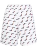 DUOltd graphic-print denim shorts - White