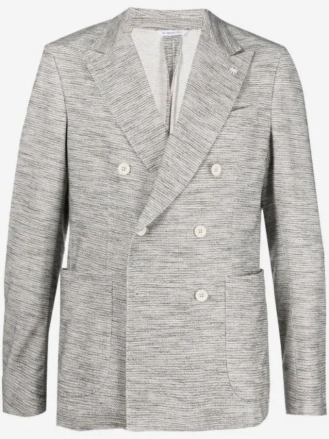 Manuel Ritz double-breasted peak-lapels cotton blazer