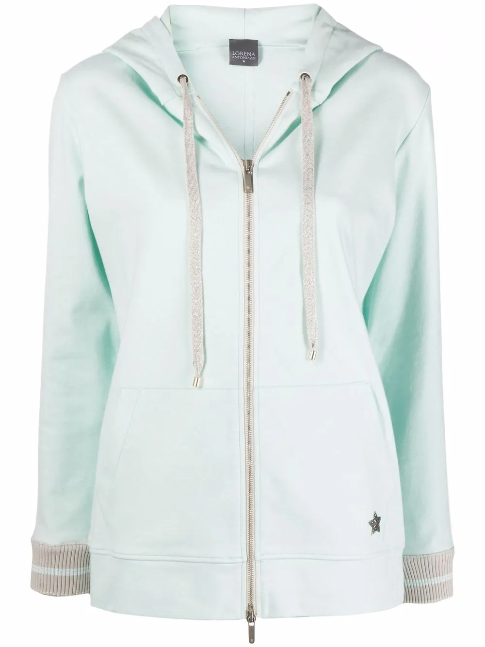 Lorena Antoniazzi star patch zipped hoodie