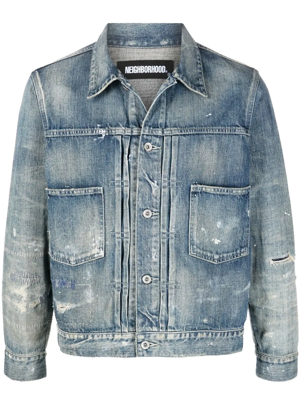 Neighborhood Savage Stockman Distressed Denim Jacket - Farfetch