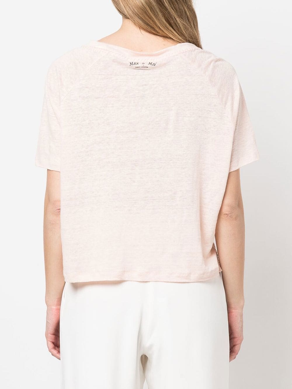 Shop Max & Moi Fine-knit Round-neck T-shirt In Pink