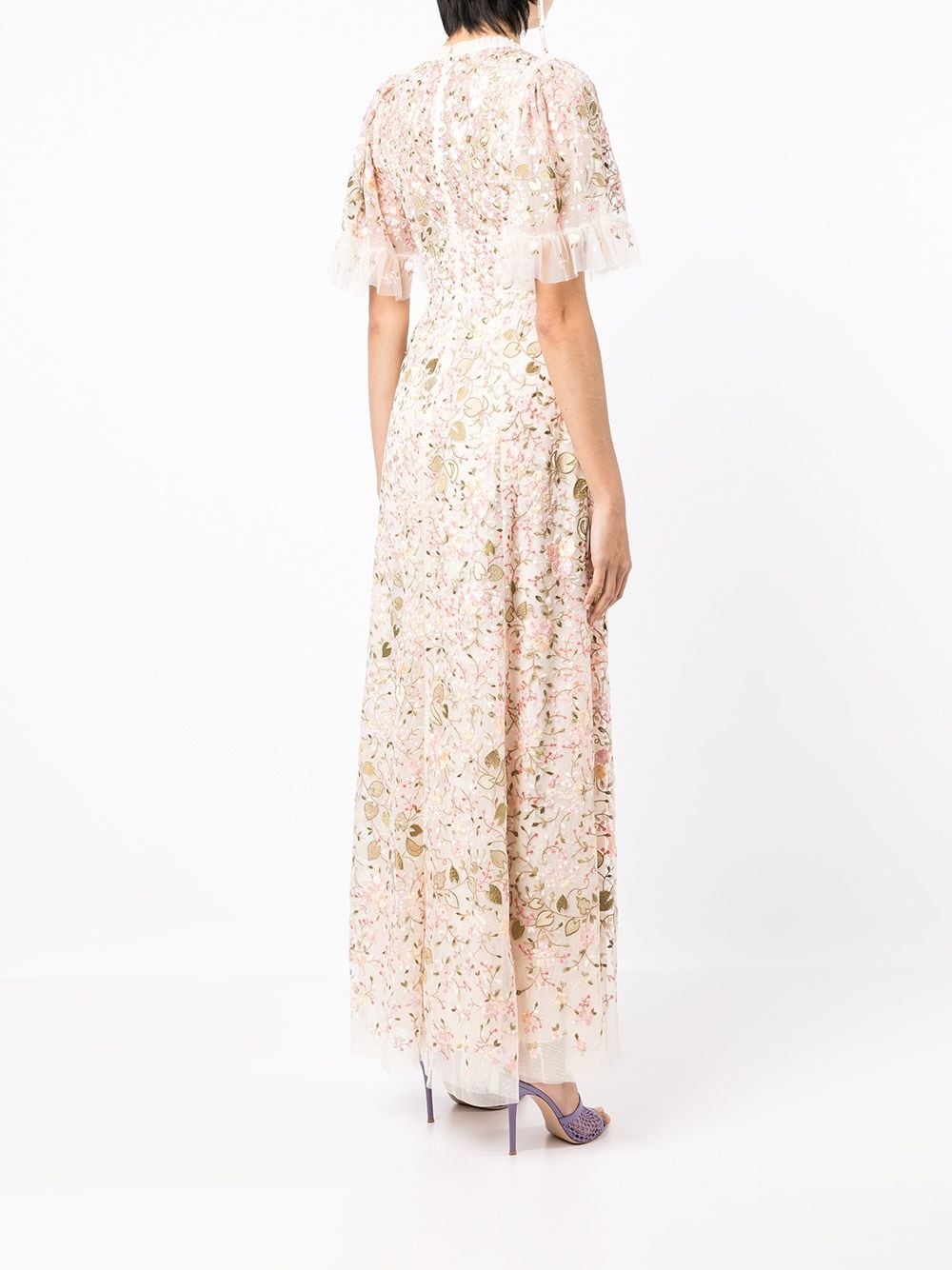фото Needle & thread платье с цветочной вышивкой