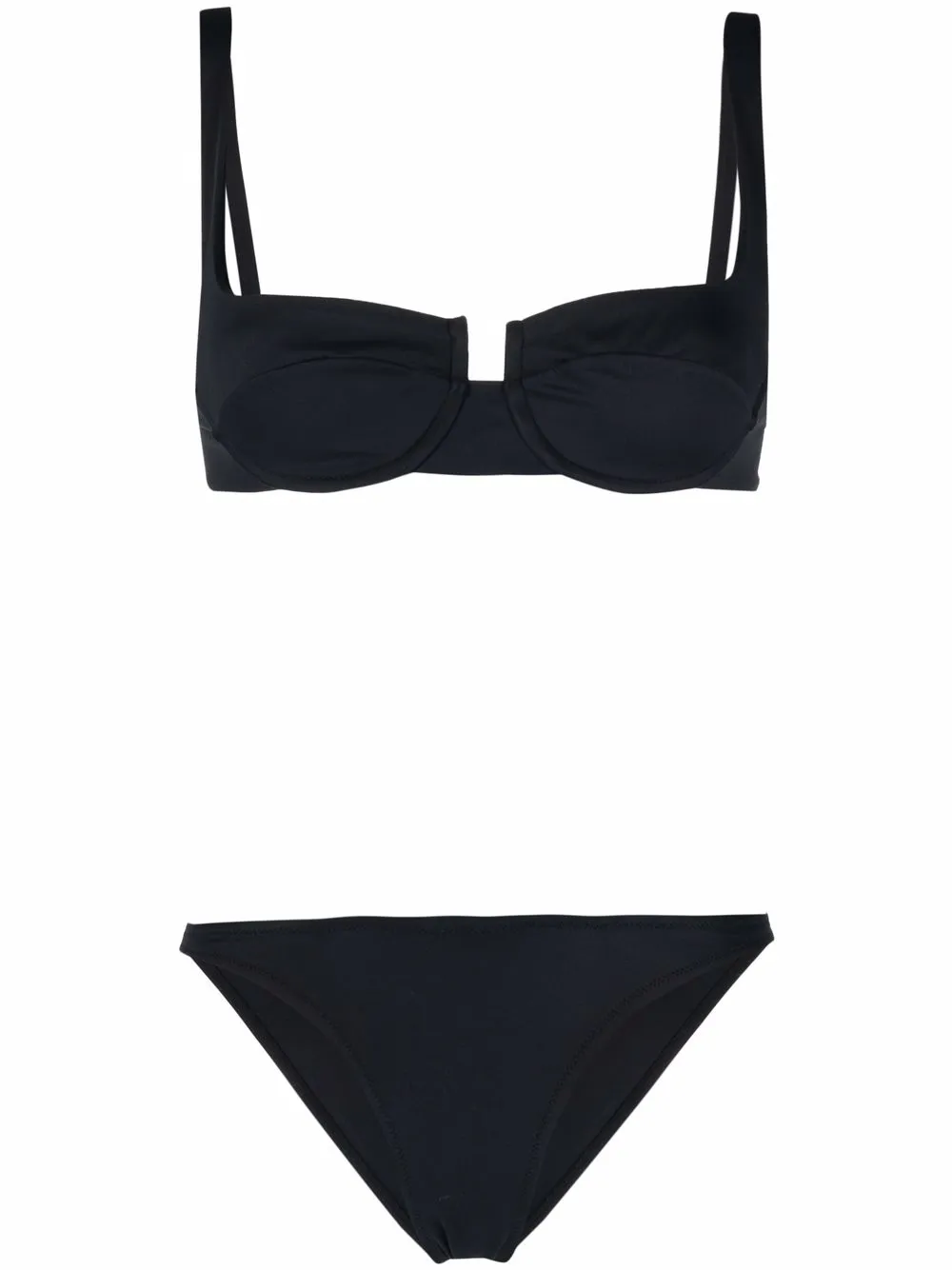 Reina Olga Recycled Nylon-blend Bikini Set In Black | ModeSens