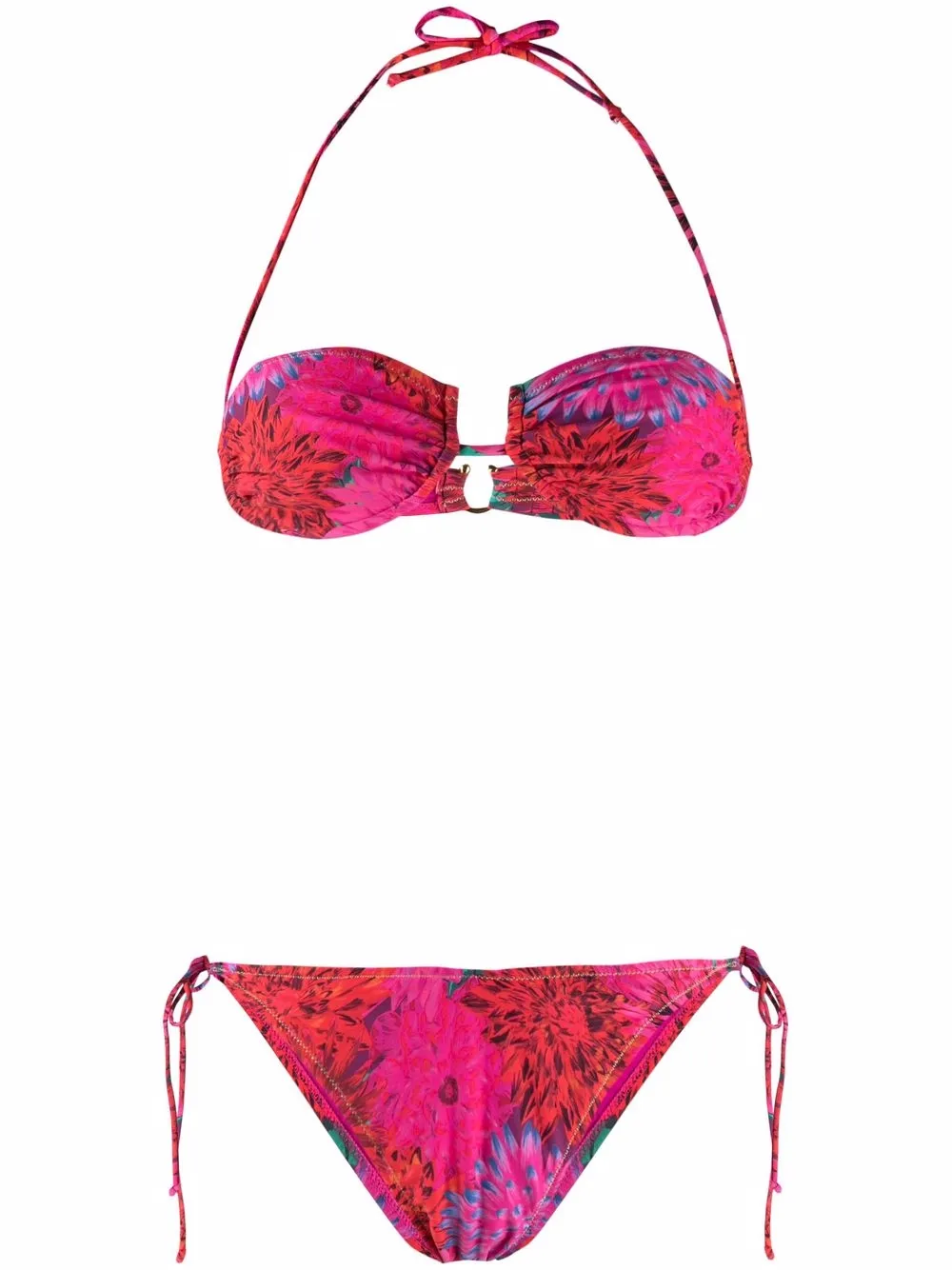 

Reina Olga bikini con estampado floral - Rosado