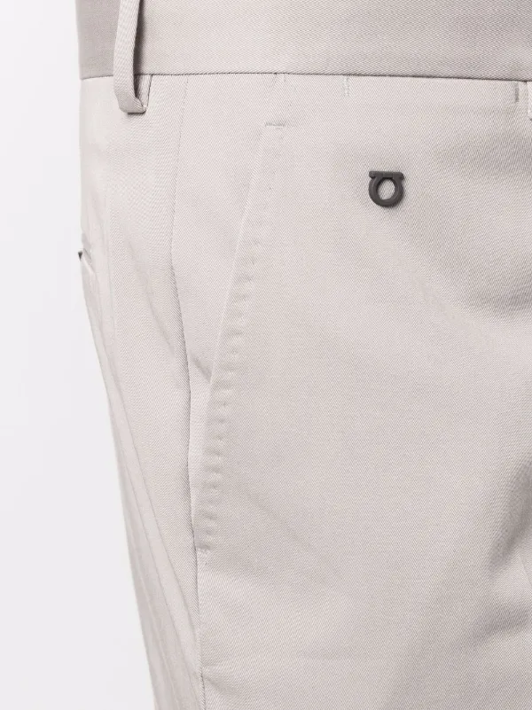 パンツ Ferragamo Frayed Cotton Pants Ferragamo mid-rise straight-leg Trousers | Grey | FARFETCH