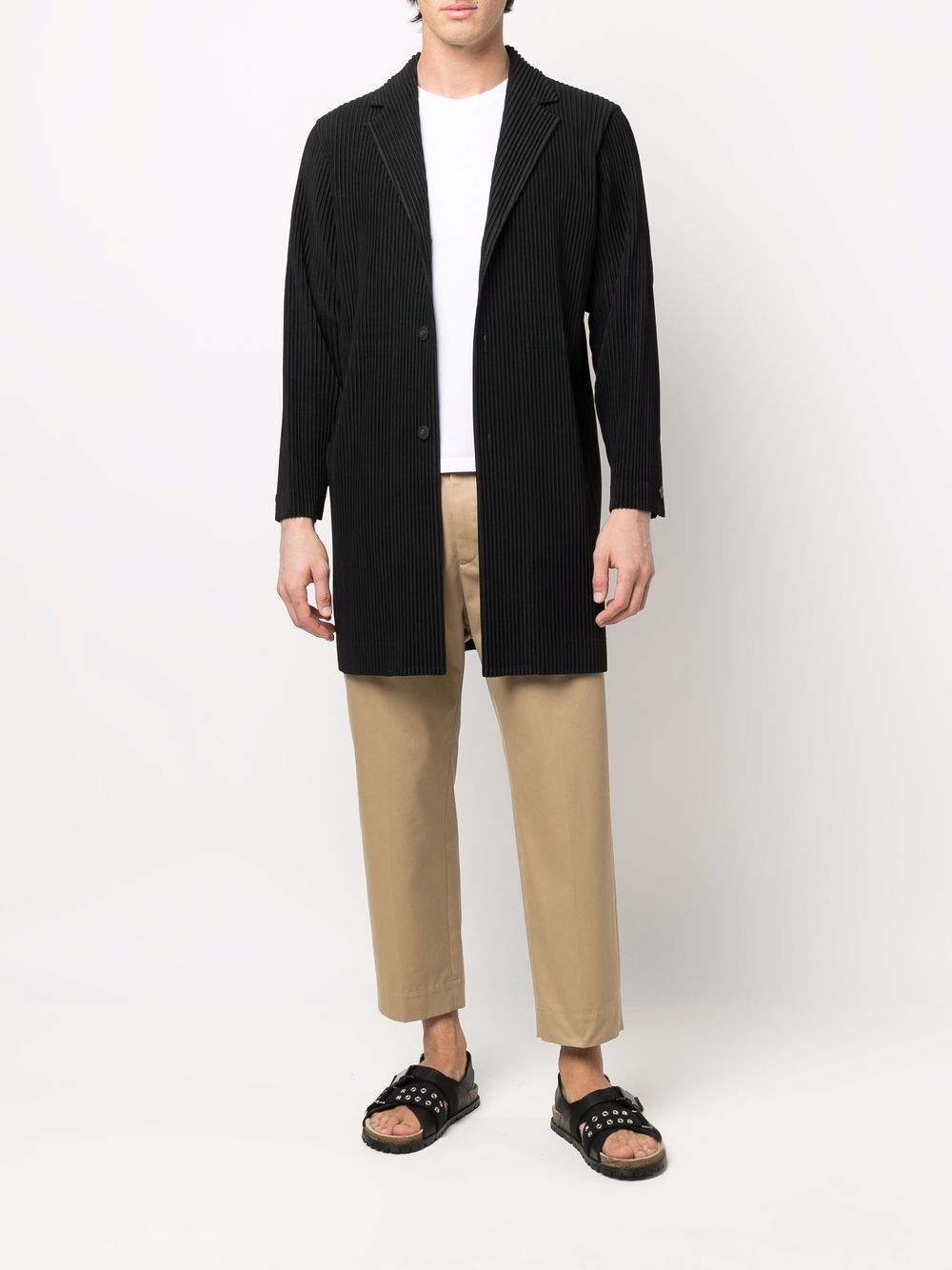 фото Issey miyake men pleated button-up jacket