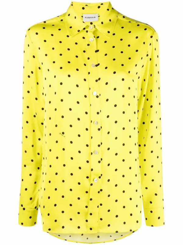 P.A.R.O.S.H. Polka dot-print Satin long 
