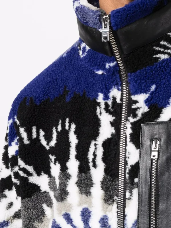 AMIRI tie-dye Fleece zip-up Jacket | Blue | FARFETCH