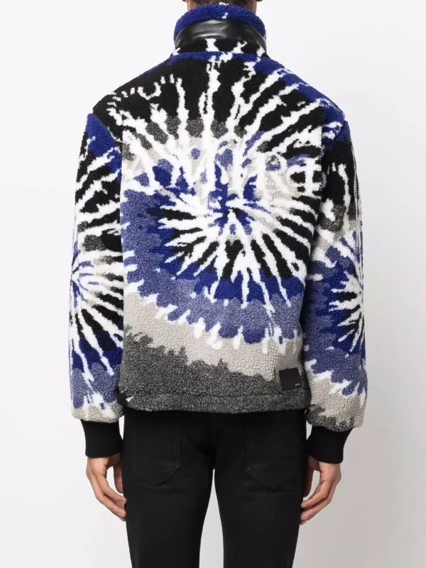 AMIRI tie-dye Fleece zip-up Jacket | Blue | FARFETCH