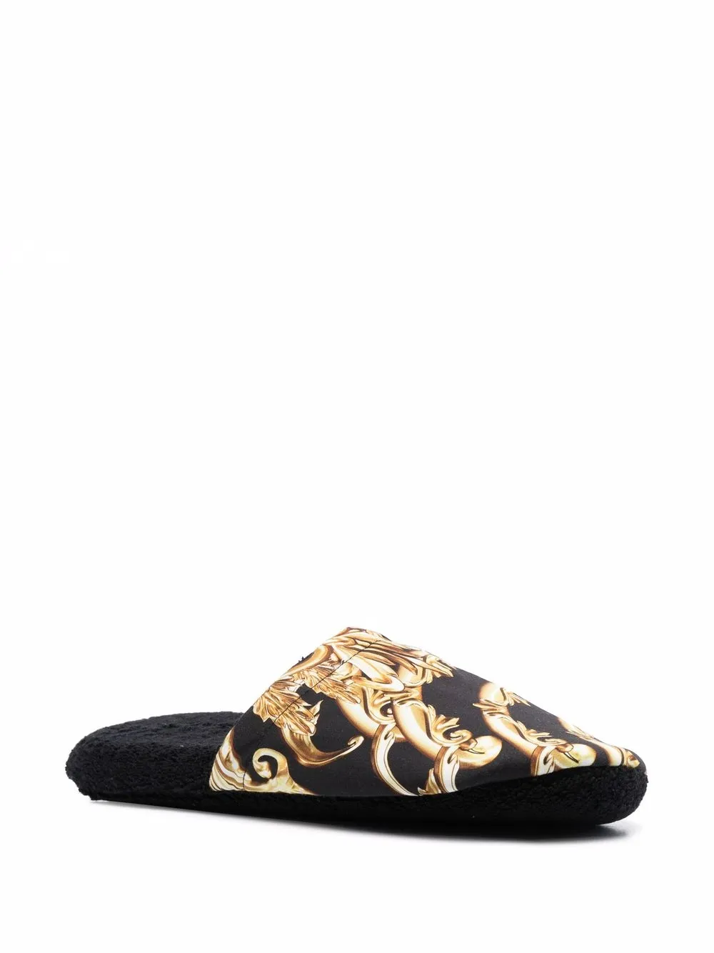 Philipp Plein Slippers met barokprint - Zwart