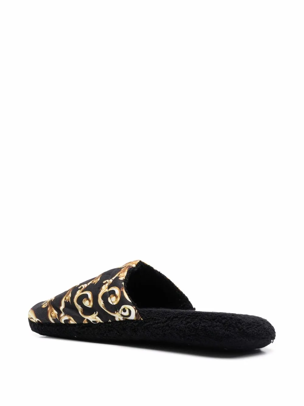 Philipp Plein baroque-print slippers Black