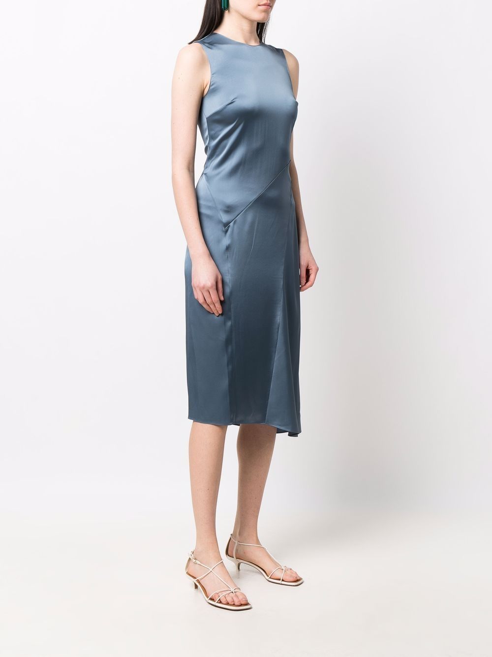 фото Theory bias cut satin midi dress