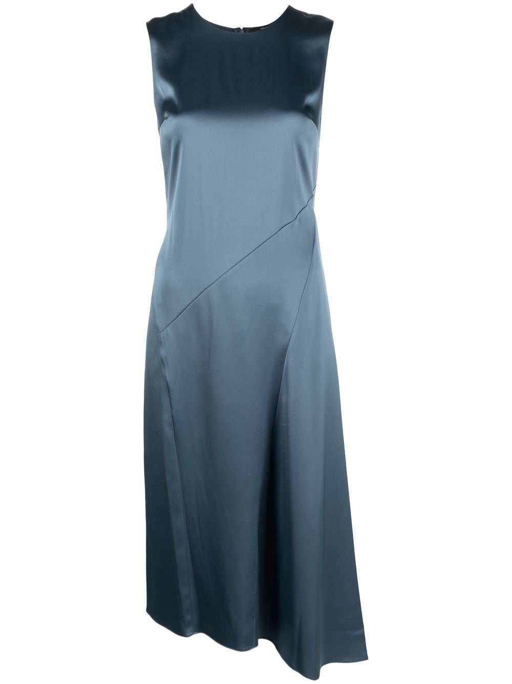 Theory Bias-cut Satin Midi Dress In Blue | ModeSens