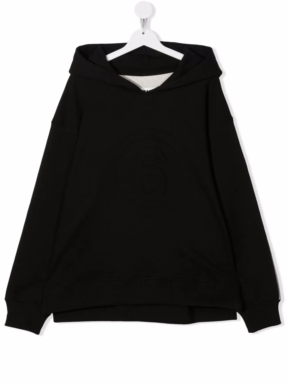 

MM6 Maison Margiela Kids hoodie con diseño color block - Negro