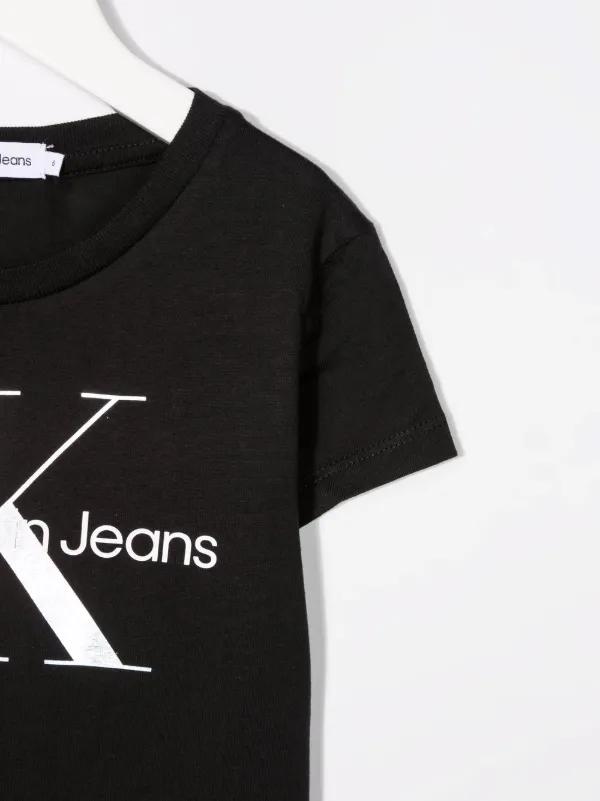 Calvin Klein Kids Logo Print Jersey T-shirt | Black | FARFETCH ZA