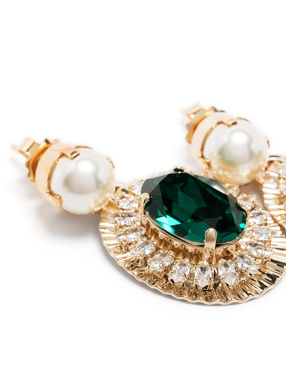 фото Anton heunis faux-pearl gemstone drop earrings