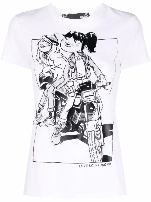Love Moschino graphic-print Cotton T 
