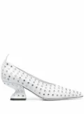 Ferragamo 60mm F-heel rhinestone pumps - Blue