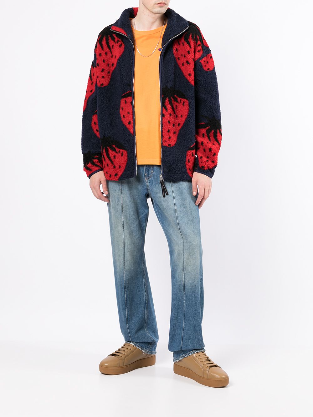фото Jw anderson куртка на молнии с узором strawberry