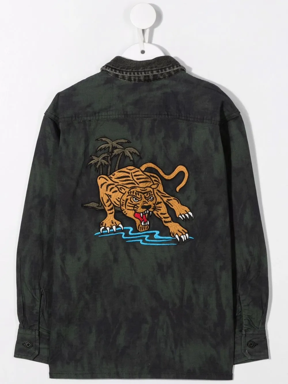 фото Diesel kids джинсовая рубашка с вышивкой