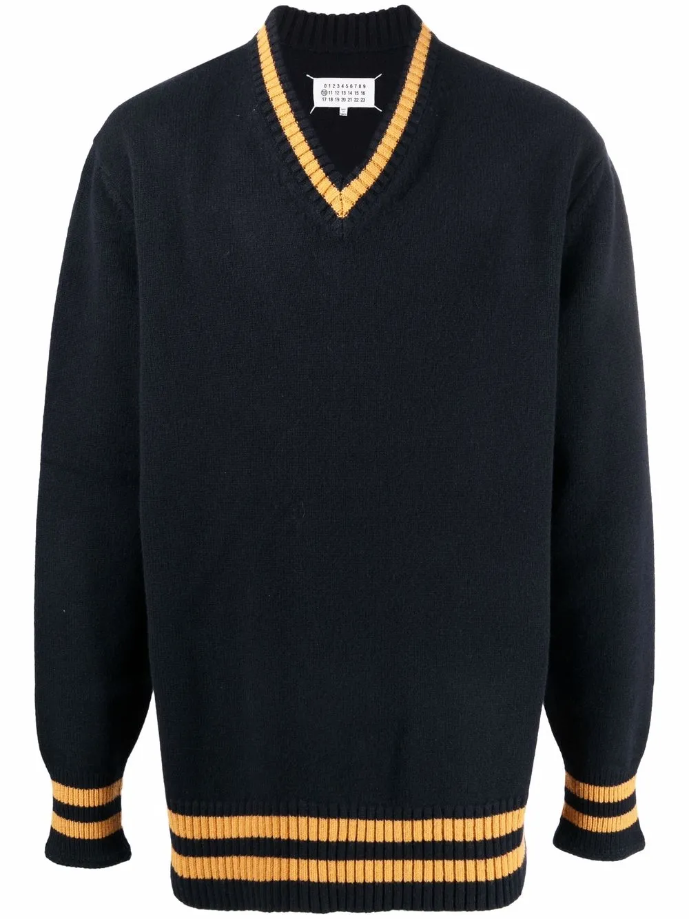 

Maison Margiela striped-trim wool jumper - Black