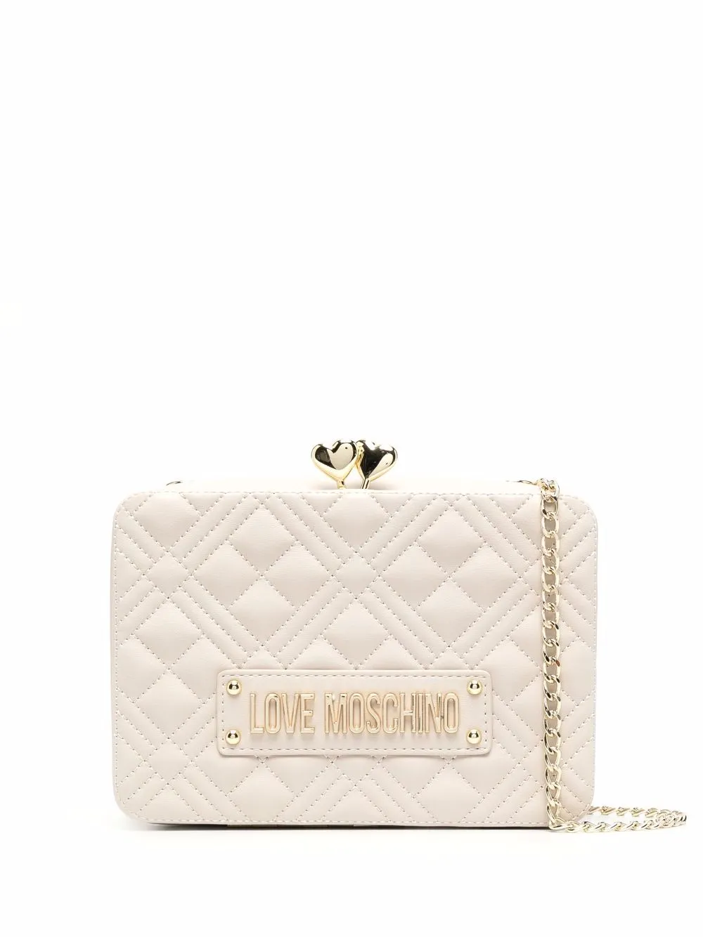 

Love Moschino logo quilted bag - Neutrals