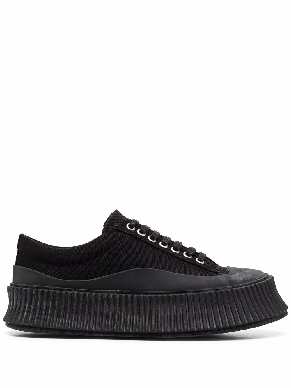 

Jil Sander tenis con suela de plataforma - Negro