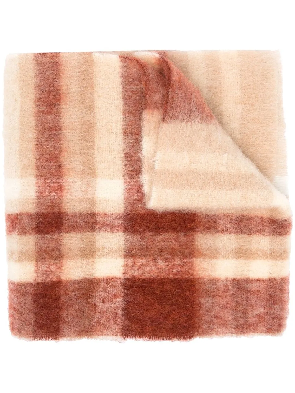 

Acne Studios long-checked logo scarf - Neutrals