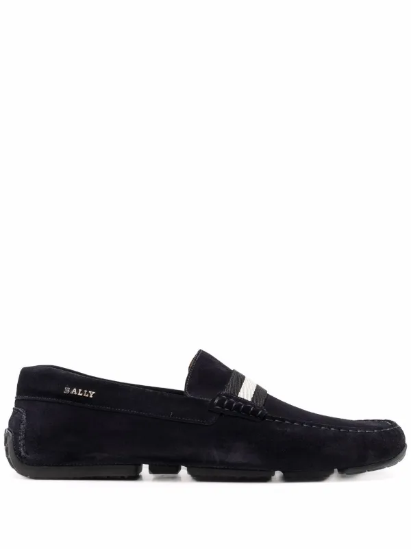 Bally Pearce Leather Drivers In Navy Wide Foot Morphology | Blue | FARFETCH  JO