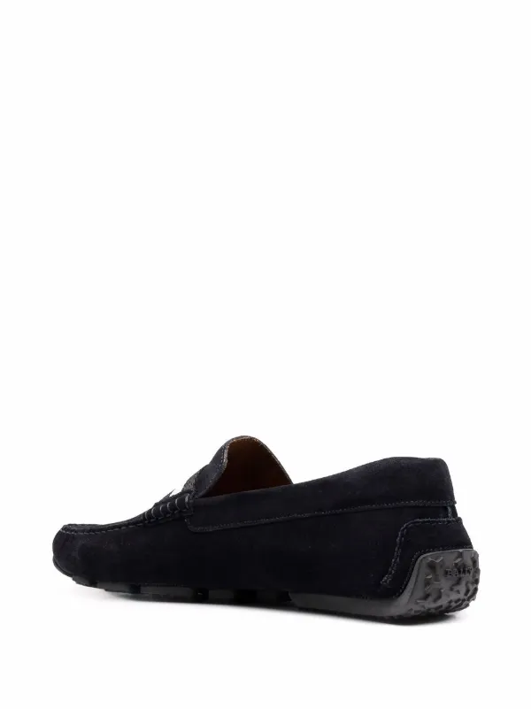Bally Pearce Leather Drivers In Navy Wide Foot Morphology  display picture 3