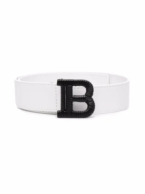 Balmain Kids حزام جلد بمشبك شعار الماركة