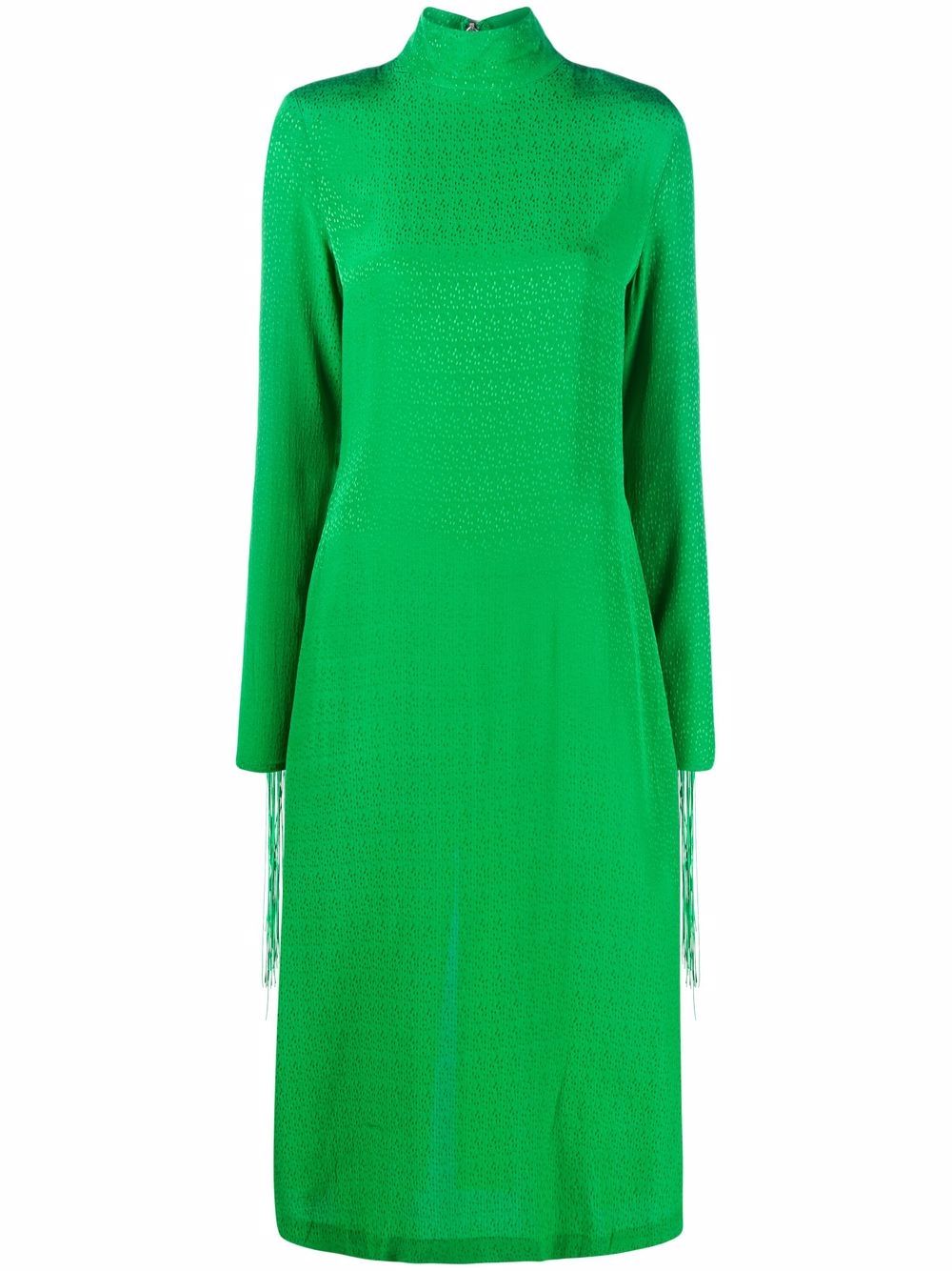 

ROTATE Reba fringe-detail midi dress - Green