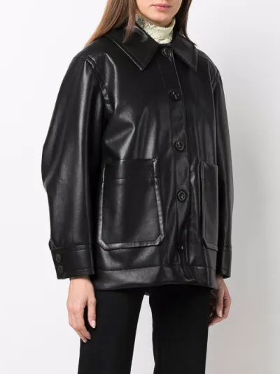 Rodebjer button-up leather shirt coat 
