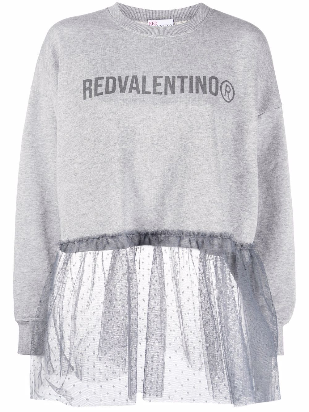 фото Red valentino толстовка со вставкой из тюля и логотипом