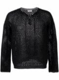 Saint Laurent crochet knit top - Black