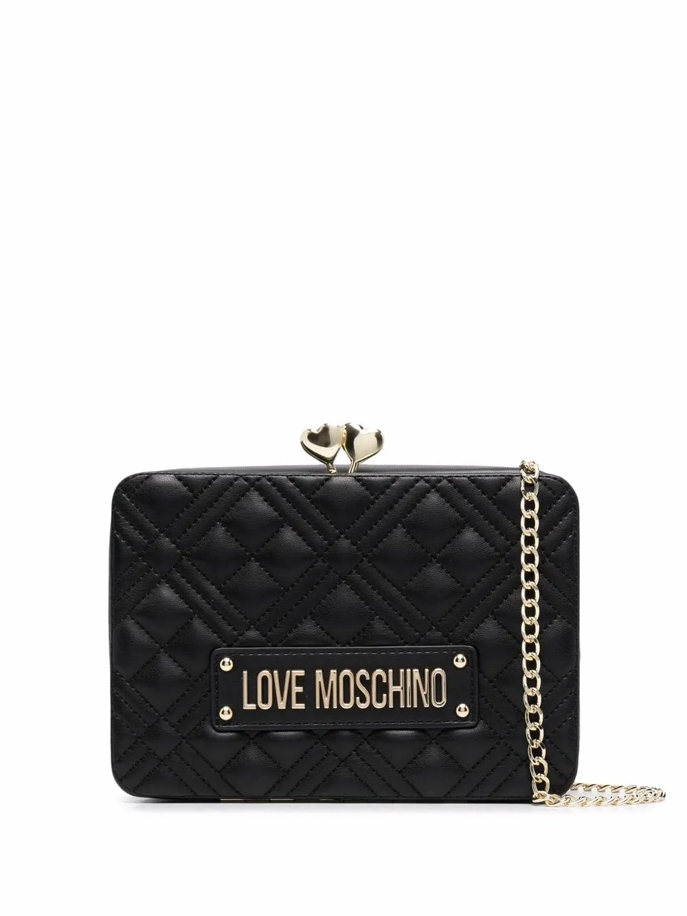 фото Love moschino стеганый клатч с логотипом