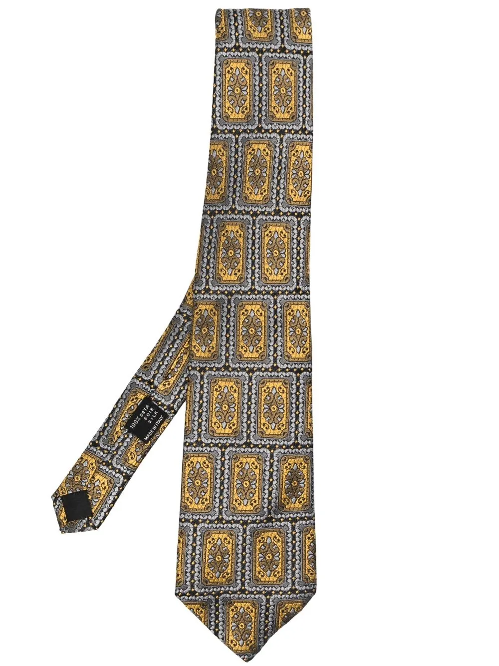 

Versace Pre-Owned corbata de seda con mosaico estampado 1990 - Gris