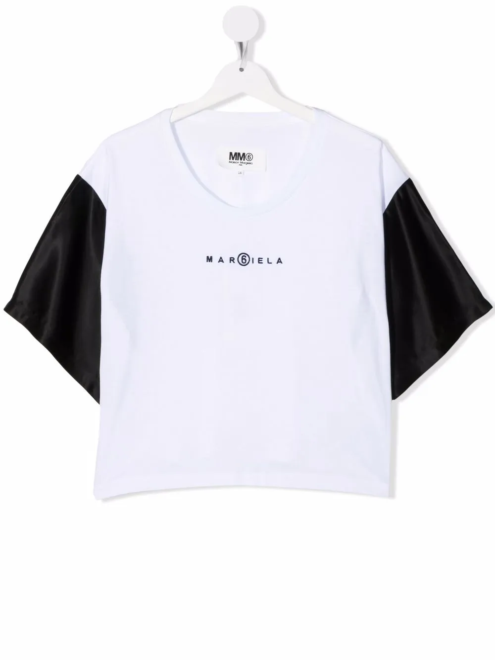 

MM6 Maison Margiela Kids TEEN logo-print colour-block T-shirt - White