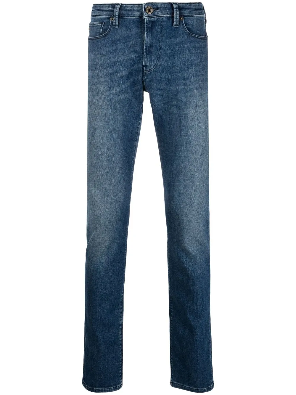 

Emporio Armani jeans slim con parche del logo - Azul