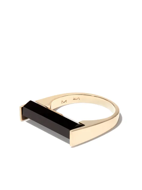 Chevalière en 14ct ornée d'onyx - LUIS MORAIS - Modalova