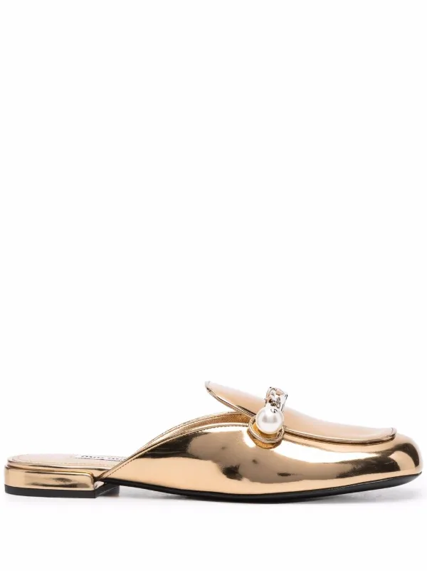 Miu Miu chain-embellished Flat Mules - Farfetch