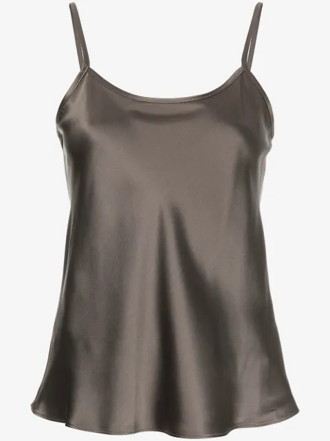 VOZ flared silk vest top