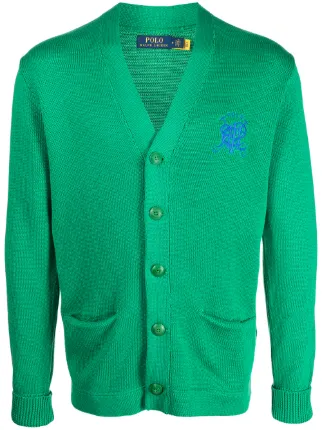 Polo Ralph Lauren Varsity Embroidered Logo Cardigan - Farfetch