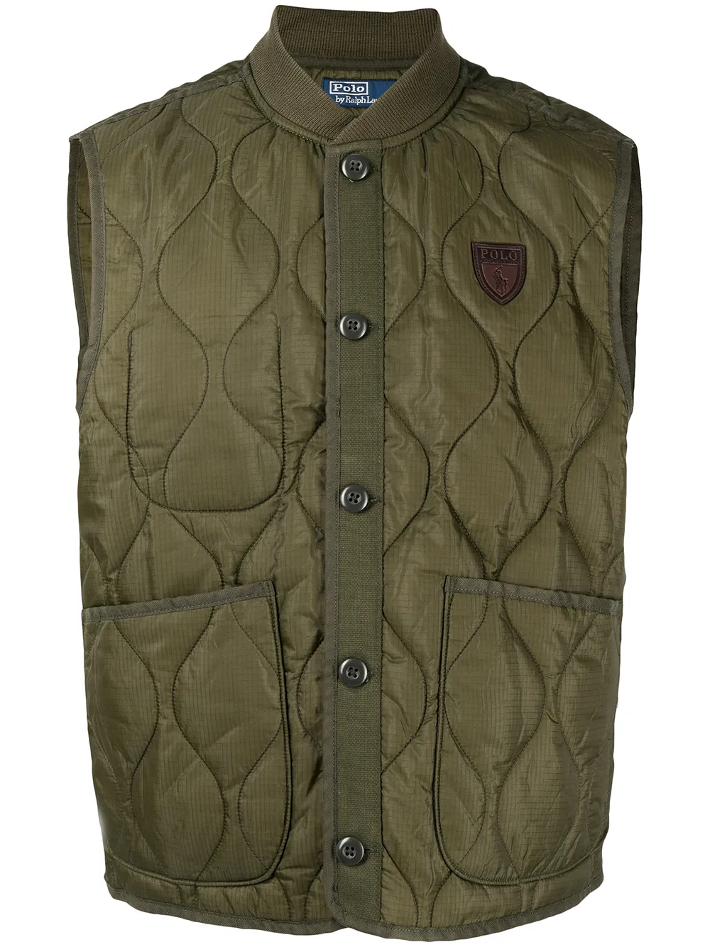 

Polo Ralph Lauren logo patch quilted gilet - Green