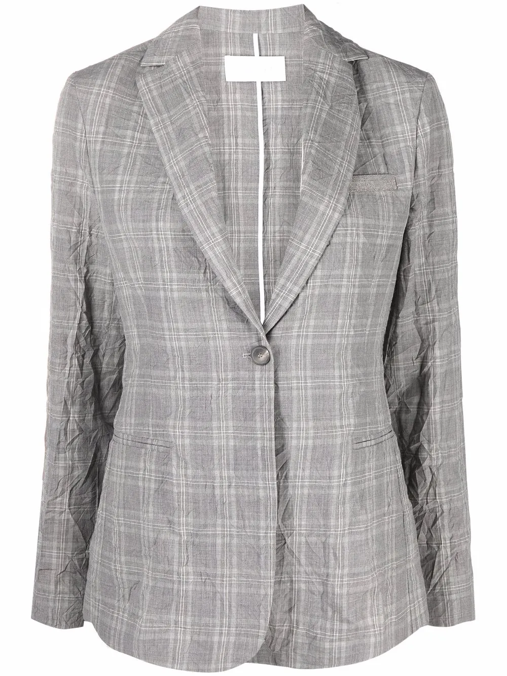 

Fabiana Filippi check-print single-breasted blazer - Grey