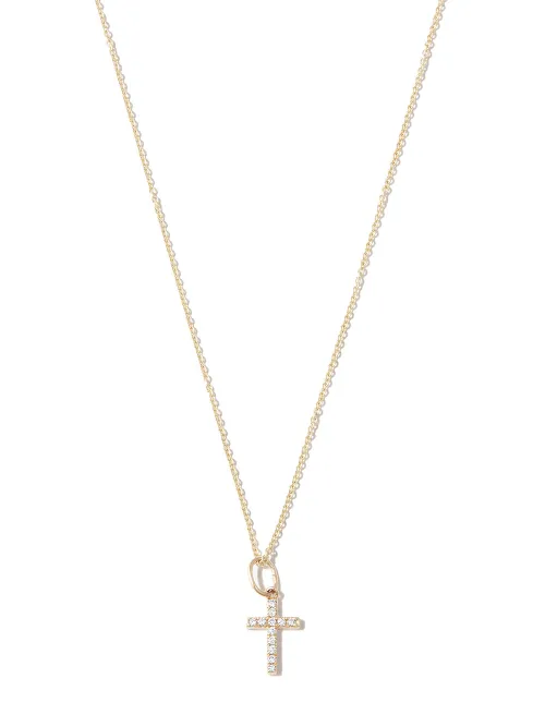 Collier en 14ct à pendentif croix - Sydney Evan - Modalova