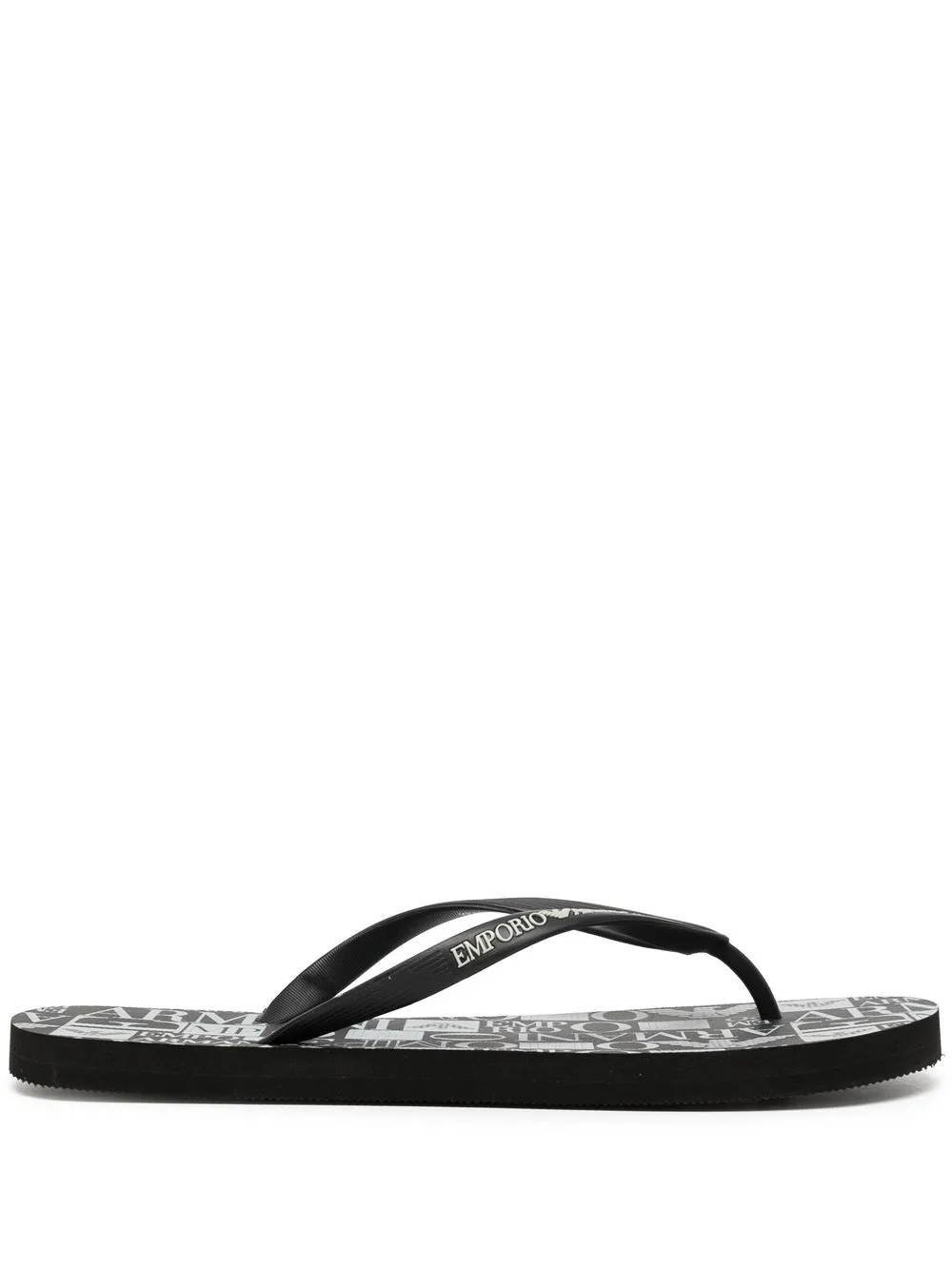 

Emporio Armani logo-print flip flops - Black