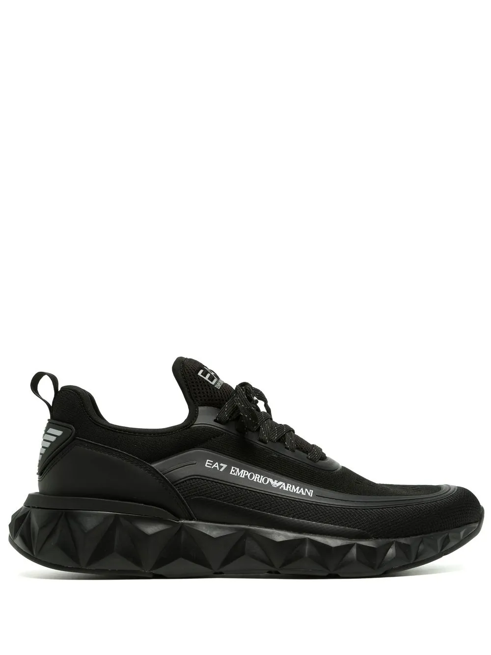 

Ea7 Emporio Armani tenis con agujetas y logo estampado - Negro